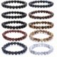 * 32 Amazonit gyöngy (8MM) - Férfi természetes lávakő drágakő gyöngy karkötő Buddha fej varázsa gyöngyös karkötő