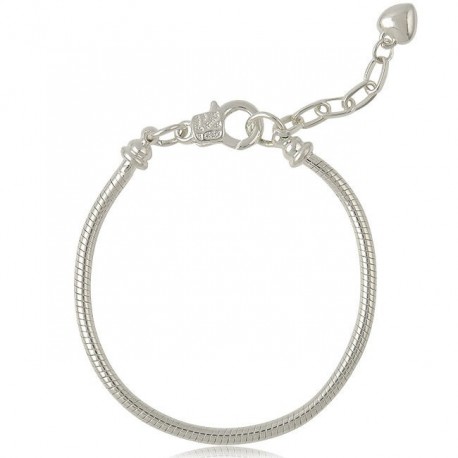 Nincs szín - 925 Ezüstözött kígyóláncos karkötő ékszerek az európai bájgyöngyökhöz