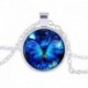 Kék teknős - Vintage Retro Butterfly Dragon Cabochon bronz üveglánc medál nyaklánc