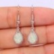 * 41 (5 * 3 cm) - 925 ezüst dangle csepp fülbevaló fülhorog holdkő női divat ékszer ajándék