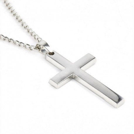 * 10 Ezüst - Divat Unisex 925 ezüst rozsdamentes acél kereszt medál lánc nyaklánc ékszer