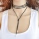 2 * - Fekete gótikus retro báj bársony zsinór fojtó nyaklánc medál Boho hosszú lánc új
