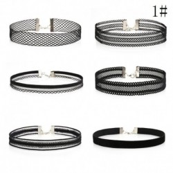 6db / 7. készlet - 10db / készlet gótikus bársonyos tetoválás csipke choker gallér medál nyaklánc punk ékszerek