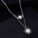 Ezüst - Boho női többrétegű hosszú láncú napraforgó medál choker nyaklánc ékszer ajándék
