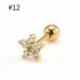* 12 Arany - 1db Mini gyémántok gyűrűs rúd fülmászó Tragus Helix piercing fülbevaló