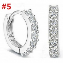 * 5 1 Pár - 925 ezüst kristály strasszos karika fülbevaló esküvői ékszer női ajándék