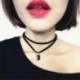 5 * - Vintage retro fekete bársony kristály varázsa medál choker nyaklánc gótikus ékszerek
