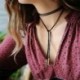 5 * - Vintage retro fekete bársony kristály varázsa medál choker nyaklánc gótikus ékszerek