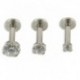3mm - 16G CZ drágakő kerek Tragus ajakgyűrű Monroe fülporcos fülbevaló piercing punk