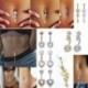 * 1 Arany - CZ súlyzó hasi gomb köldökgyűrű női kristályvirág testpiercing ékszerek