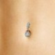 * 2 Arany - CZ súlyzó hasi gomb köldökgyűrű női kristályvirág testpiercing ékszerek