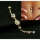 * 2 Arany - CZ súlyzó hasi gomb köldökgyűrű női kristályvirág testpiercing ékszerek