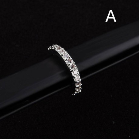 A - Aranyos ezüst CZ karika orrgyűrű Daith szorosan áttört Tragus Helix porc fülbevaló