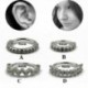A - Aranyos ezüst CZ karika orrgyűrű Daith szorosan áttört Tragus Helix porc fülbevaló