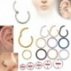 Ezüst-6mm - Sebészeti acél septum csattogó orrgyűrű csuklópánt szegmens Fül Helix Tragus gyűrű karika