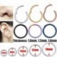 Ezüst-6mm - Sebészeti acél septum csattogó orrgyűrű csuklópánt szegmens Fül Helix Tragus gyűrű karika