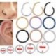 Ezüst-6mm - Sebészeti acél septum csattogó orrgyűrű csuklópánt szegmens Fül Helix Tragus gyűrű karika