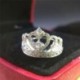 6. - Divat 925 ezüst korona fehér zafír Birthstone esküvői nászgyűrű Sz 6-10