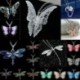 * 4 Ezüst Szitakötő - Női divat zománc pillangó szitakötő kristály medál lánc nyaklánc ékszerek