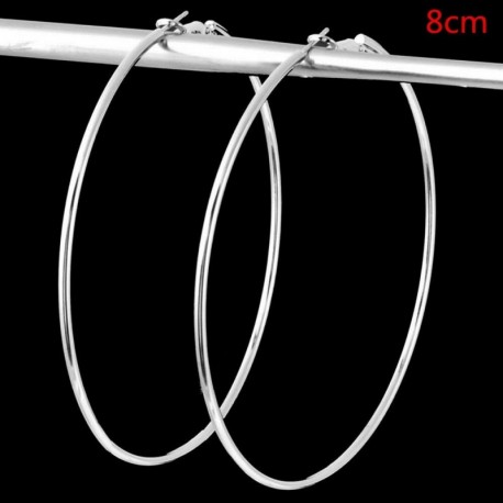 Ezüst 8mm - 925 ezüst karika fülbevaló nagy karimás hálófülkével 8cm 10cm női ajándék Egyesült Királyságban