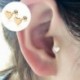 Arany - 2db Piercing Tragus fülbevaló porc Helix szív alakú fülbevalók ékszer ajándék