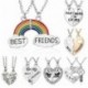 * 7 - A legjobb barát ajándék szíve ezüst arany hang 2 medál nyaklánc Bff barátság Új
