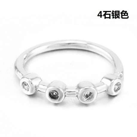 Ezüst-4 kövek - Virágos orrgyűrű Daith piercing porc karika septum gyűrűk Tragus fül ékszerek!