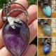 Ametiszt - Természetes ametiszt kőgyöngy energia Reiki csakra szitakötő amulett medál USA