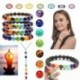 * 7 - 7 csakra kristály lávakő karkötő gyógyító gyöngyök ékszerek Mala Reiki szorongás