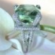 7 - 925 Ezüst Prehnite & White Topaz elegáns esküvői eljegyzési gyűrű ékszer Sz6-10