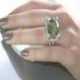 7 - 925 Ezüst Prehnite & White Topaz elegáns esküvői eljegyzési gyűrű ékszer Sz6-10