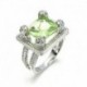 7 - 925 Ezüst Prehnite & White Topaz elegáns esküvői eljegyzési gyűrű ékszer Sz6-10
