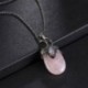 Nincs szín - Rózsakvarc labradorit kő medál energia Reiki gyógyító amulett nyaklánc lánc