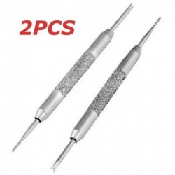 Nincs szín - 2PCS / Set óraszíj rugós rudak hevedercsatlakozó csapok eltávolító javító szerszámkészlet ezüst