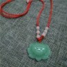 Nincs szín - Divat Természetes Zöld Jade Lotus Charm Medál Szerencsés Nők Állítható Nyaklánc
