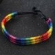 Nincs szín - Meleg büszkeség LMBT szivárvány Unisex leszbikus biszexuális transz kötél karkötő ékszer ajándék