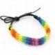 Nincs szín - Meleg büszkeség LMBT szivárvány Unisex leszbikus biszexuális transz kötél karkötő ékszer ajándék