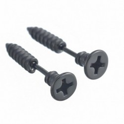 Fekete - 2 db Unisex Punk rozsdamentes acél csavaros fülbevaló női férfi fülbevaló ékszer