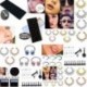 24db Többszínű - Kristály színes nyelvű szemöldök ajak hasa köldök orrgyűrű testpiercing ékszerek