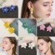 * 4 Rózsa Piros Százszorszép (2,5 cm) - Divat Boho festmény nagy virágok fülbevaló fülbevalók női báj ékszerek 1