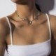 1-pillangó / ezüst - Divat női arany ezüst pillangó medál nyaklánc choker lánc ékszerek USA