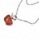 Rózsaszín - Női divat 925 ezüstözött almás medál nyaklánc choker lánc ékszer JP