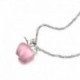 Rózsaszín - Női divat 925 ezüstözött almás medál nyaklánc choker lánc ékszer JP