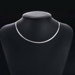 Ezüst - 925 Sterling ezüst lapos kígyócsont lánc nyaklánc férfiaknak női ékszerek @