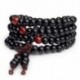 * 4 Piros - 108 gyöngy 6 mm-es fa természetes szantálfa-buddhista Buddha ima gyöngy Mala karkötő