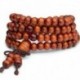 * 4 Piros - 108 gyöngy 6 mm-es fa természetes szantálfa-buddhista Buddha ima gyöngy Mala karkötő