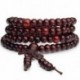 * 4 Piros - 108 gyöngy 6 mm-es fa természetes szantálfa-buddhista Buddha ima gyöngy Mala karkötő
