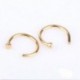 Arany - 2x rozsdamentes acél orr nyitott karika gyűrű fülbevaló testpiercing csavarok elegáns ékszerek