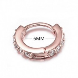 Rose Gold-6mm - 6/8 / 10mm Septum Clicker orr fülgyűrű karika csapok Piercing Helix Tragus Opal US