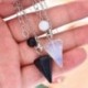 Lazurit - Természetes kő szikla kristály hatszögletű Reiki csakra medál inga ajándék
